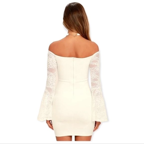 Lulu's Special Place Lace Off-the-Shoulder Dress new with tags sz xs - Picture 3 of 10